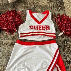 Red and White Cheerleader Outfit